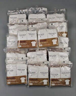 Футболка белая муж Корея 085 - Сток оптом